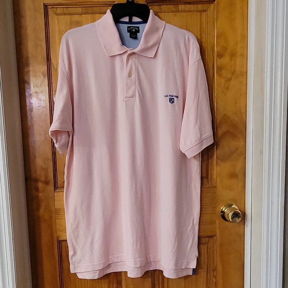 US Polo Assn. Pink Polo Shirt short sleeves Large